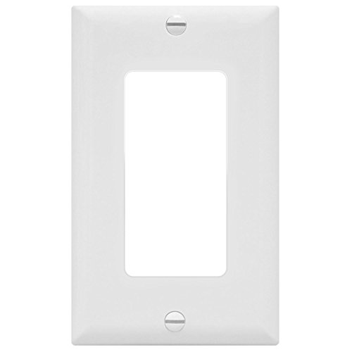 Product Cover Standard Size - 1 Gang, White : Enerlites 8831-W 1-Gang Decorator/GFCI Rocker Wall Plate, Standard Size, Unbreakable Polycarbonate, White