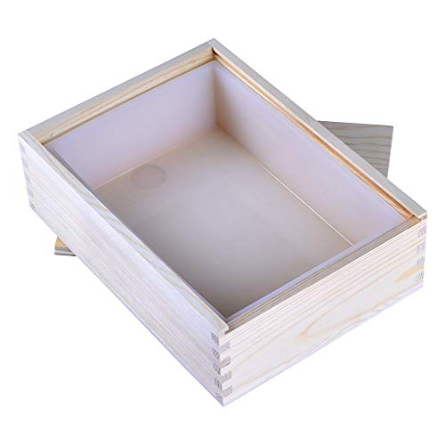 Product Cover Nicole Rectangle Silicone Soap Mold White Handmade Loaf Mould with Wooden Box