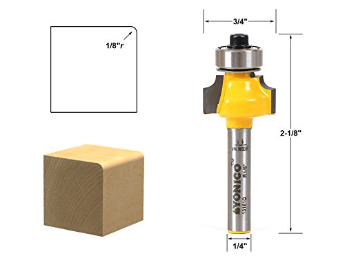 Product Cover Yonico 13161q 1/8-Inch Radius Round Over Edge Forming Router Bit 1/4-Inch Shank