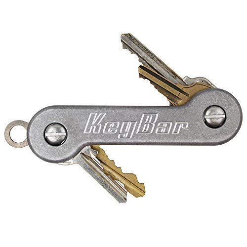 Product Cover KeyBar | Everyday Carry Compact Key Holder Multi-Tool and Keychain Organizer with Pocket Clip (Holds up to 12 Key) Stonewashed Aluminum