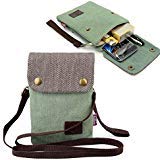 Product Cover Gcepls Canvas Small Cute Crossbody Women Cell Phone Purse Wallet Bag with Shoulder Strap for iPhone X iPhone 6s 7 Plus 8 Plus iPhone XS MAX,Galaxy Note 9 S7 S10 Plus (Fits with OtterBox Case)-Green
