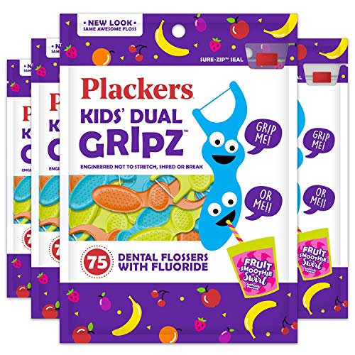 Product Cover Plackers Kids Dental Floss Picks, 75 Count (Pack of 4)