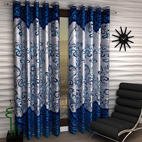 Product Cover Home Sizzler 2 Piece Eyelet Polyester Door Curtain - 7ft, Blue