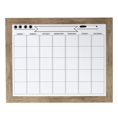 Product Cover DesignOvation Beatrice Framed Magnetic Dry Erase Monthly Calendar, 23x29, Rustic Brown