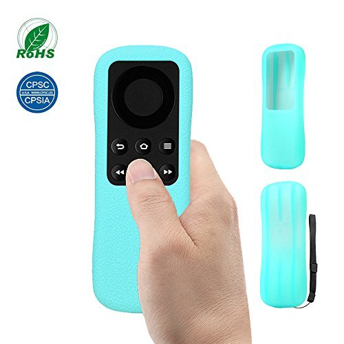 Product Cover New Amazon Fire TV Stick Remote Case SIKAI Patent Amazon Fire TV Stick Remote Silicone Case for Amazon Fire TV Stick Remote Protector Case with Hand Strap Included (Luminous Blue)