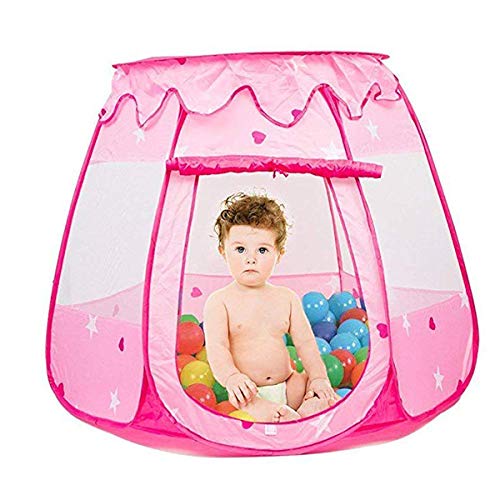 Product Cover Famoy Folding Pink Princess Play Tent Toddler Ball Pits, Girl Toys Gifts Easy Pop Up Indoor and Outdoor Use (Balls not Included)
