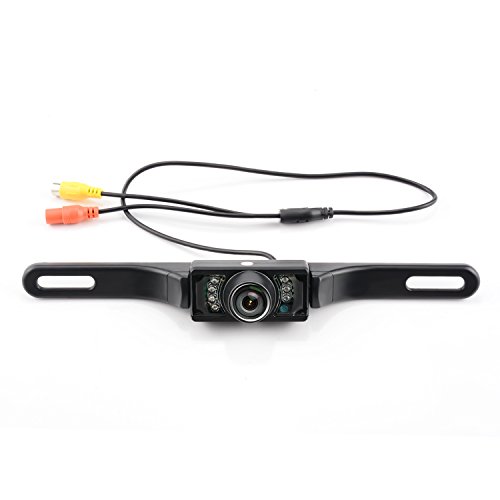 Product Cover GerTong Waterproof HD Color Wide Angle Viewing License Plate Car Rear View Backup Camera with 7 Infrared Night Vision LED Lights