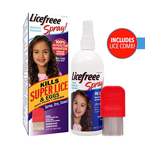 Product Cover Licefreee Spray, Head Lice Treatment for Kids and Adults, Includes Lice Comb, Family Size, 12 Fluid Ounces