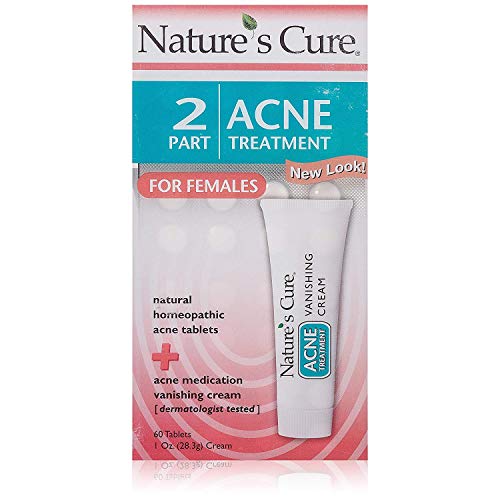 Product Cover Nature's Cure 2 Part Acne Treatment for Females 60 tablets 1 oz Cream (Pack of 2)