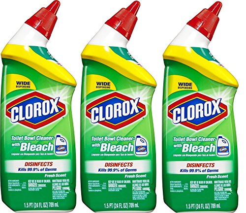 Product Cover Clorox Toilet Bowl Cleaner with Bleach, Fresh Scent 24 oz (Pack of 3)