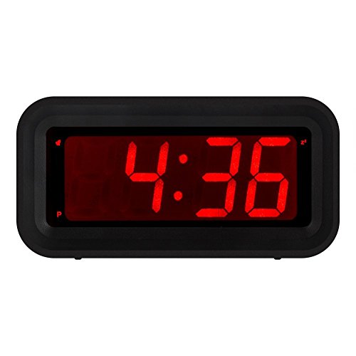 Product Cover KWANWA LED Digital Alarm Clock Battery Operated Only Small for Bedroom/Wall/Travel with Constantly Big Red Digits Display