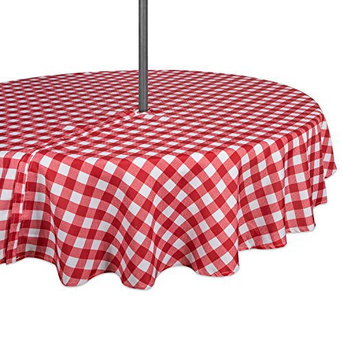 Product Cover DII 100% Polyester, Spill Proof, Machine Washable, Zipper Tablecloth for Outdoor Use with Umbrella Covered Tables, 52