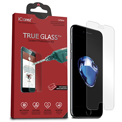 Product Cover iCarez [Tempered Glass] Screen Protector for iPhone 8 Plus iPhone 7 Plus 5.5-inch Easy Install [0.33MM 9H 2.5D 2-Pack] with Lifetime Replacement Warranty