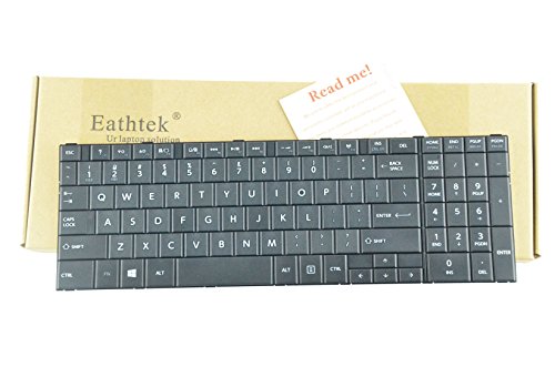 Product Cover Eathtek Replacement Keyboard Without Frame for Toshiba Satellite C50-B C50D-B C55-B C55D-B C50A-B PK1315H1A00 9Z.NBDSC.001 NSK-VA0SC 01 Series Black US Layout(Not fit for C50-A Laptop!!)