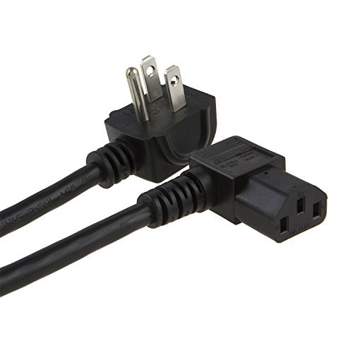Product Cover CableCreation 3 Feet 18 AWG Universal Power Cord for NEMA 5-15P Angle Type to IEC320 C13 Angle Type Cable, 0.915M / Black