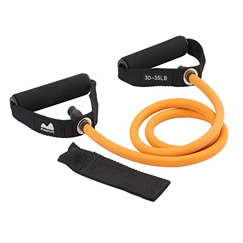 Product Cover REEHUT Single Resistance Band Exercise Tube with Handle, Door Anchor and Manual, for Resistance Training, Physical Therapy, Home Workouts, Fitness, Pilates,Boxing Strength Training - Orange