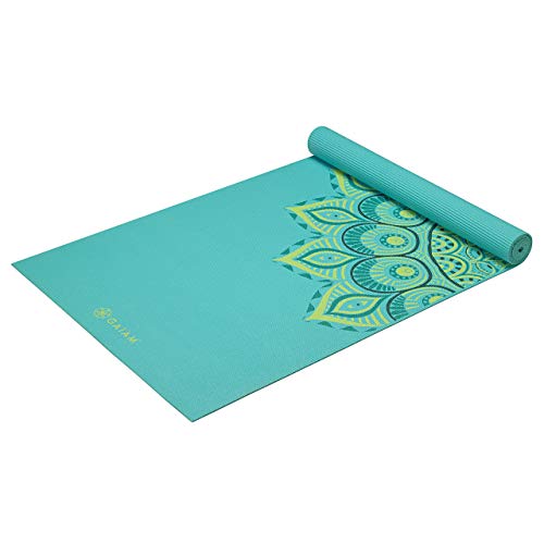 Product Cover Gaiam Yoga Mat Premium Print Extra Thick Non Slip Exercise & Fitness Mat for All Types of Yoga, Pilates & Floor Workouts, Capri, 6mm