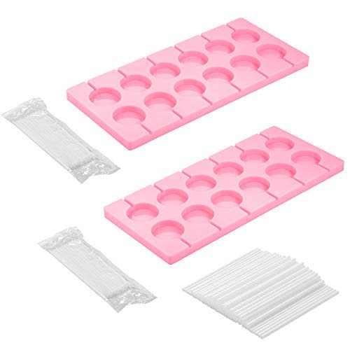 Product Cover Carlie 2Pcs/Pack 12-Capacity Silicone Lollypop Mold With 40Pcs/Pack Sucker Sticks