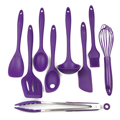 Product Cover Chef Craft 9 Piece Silicone Kitchen Tool and Utensil Set, Purple