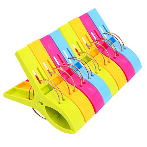 Product Cover Danmu Colorful Beach Towel Clips, Beach Clips, Towel Clips for Beach Chair, Blankets, Pool Loungers, Cruise (8 Pack) - Keep Your Towel from Blowing Away - Assorted Color