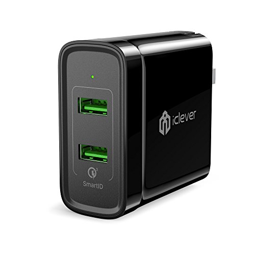 Product Cover iClever BoostCube+ IC-BC01 39W Dual USB Wall Charger with Quick Charge 3.0 and SmartID for Samsung Galaxy S7/S6/Edge, Note 5/4, LG G4/G5, HTC One 10 M8/M9/A9, Nexus 6, iPhone, iPad and More