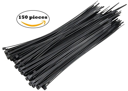 Product Cover Zip Ties Heavy Duty 10 Inch Black Nylon Cable Ties 150 Piece / Wire Ties by Heavy Duty Ties