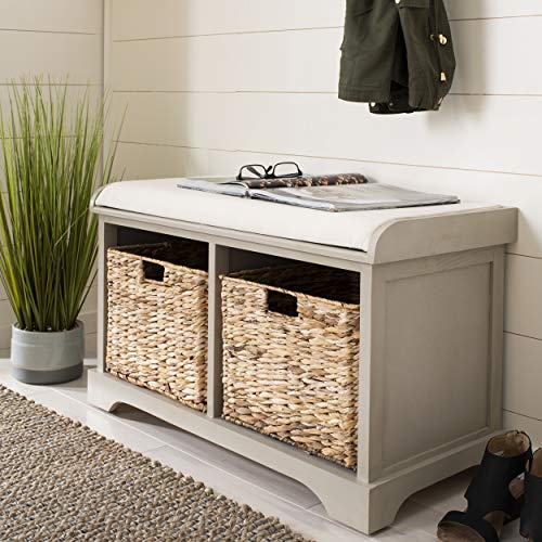 Product Cover Safavieh American Homes Collection Freddy Brown Wicker Storage Bench