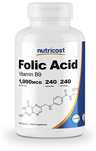Product Cover Nutricost Folic Acid (Vitamin B9) 1000 mcg, 240 Capsules