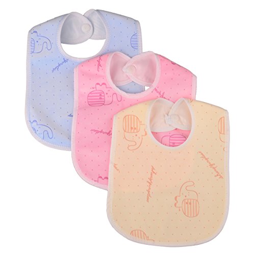 Product Cover Zeltababy Waterproof Backing Drooler Dribble Bib Snap Button Velevt Fabric, 10 Pieces (Color & Patterns Sent at Random)