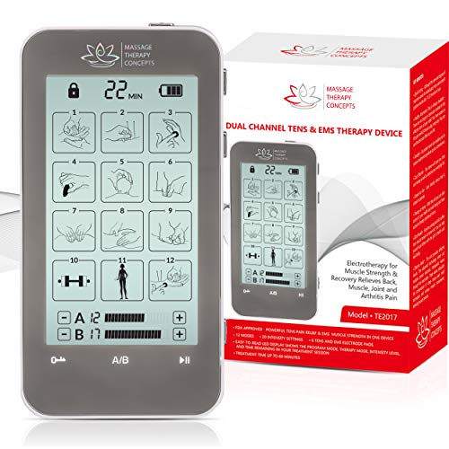 Product Cover TENS Unit and EMS Combination Muscle Stimulator with 2 Channels, 12 Modes for Pain Management for Back, Neck, Arms, Legs, Abs, and Muscle Rehabilitation