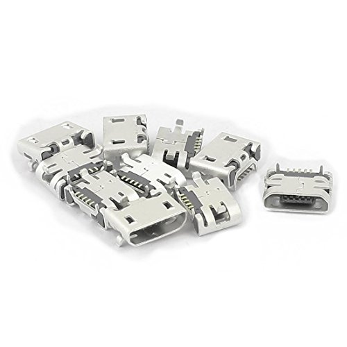 Product Cover uxcell 10Pcs Type B Micro USB 5 Pin Female Jack Port Socket Connector Adapter for Phone