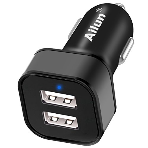 Product Cover Ailun Car Charger Adapter Dual Smart USB Ports 4.8A 24W for Mobile Device for iPhone 11/11 Pro/11 Pro Max/X Xs XR Xs Max 8 7 Plus 6 6s Plus Galaxy S10 Plus S7 S6 Note 10