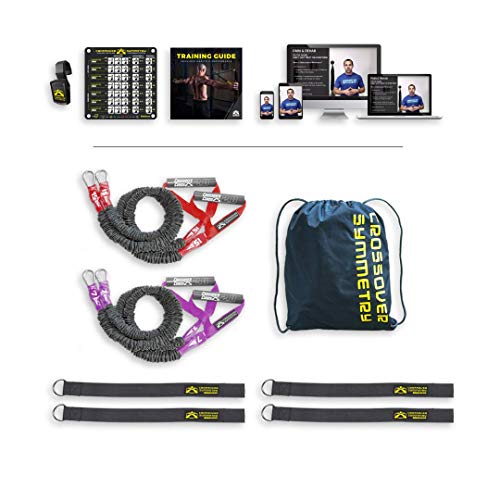 Product Cover Crossover Symmetry Athletic Individual Package with Squat Rack Straps - Shoulder Health and Performance System. Perfect for Warmups, Arm Care, Rotator Cuff Exercises or Rehab
