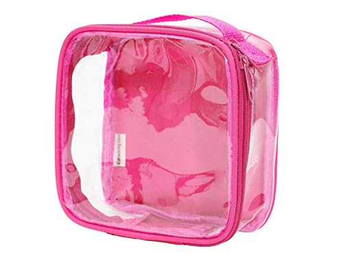 Product Cover Clear TSA Approved 3-1-1 Travel Toiletry Bag/Transparent See Through Organizer (Pink)