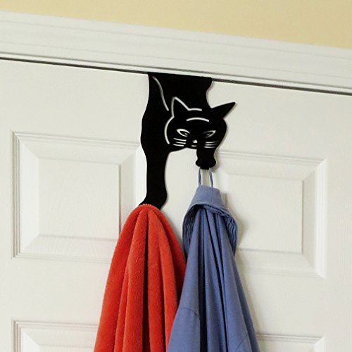 Product Cover Evelots Over The Door Hanger Hooks-Kitty Cat-20 Pound ea.-No Tool-No Rust-Iron