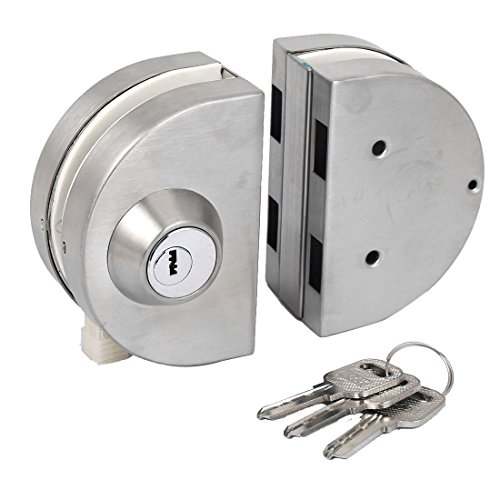 Product Cover uxcell 10-12mm Thickness Glass Double Bolts Type Swing Push Sliding Door Lock
