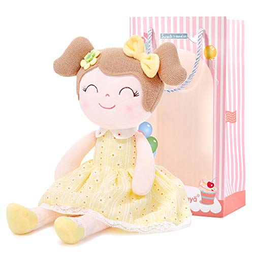 Product Cover Gloveleya Baby Doll Baby Girl Gifts Plush Yellow Snuggle Buddy Cuddly Soft Play Toy Gift Children16.5 inches