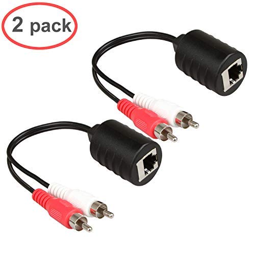 Product Cover LINESO 2Pack Stereo RCA To Stereo RCA Audio Extender Over Cat5 2x RCA TO RJ45 Female 2x RCA TO RJ45 Female