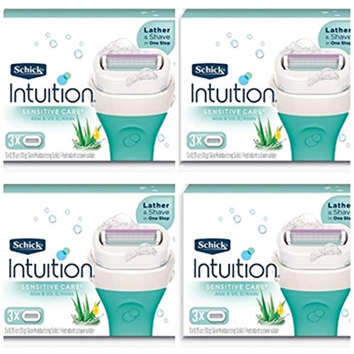 Product Cover New Schick Intuition Sensitive Care moisturizing Razor Blade Refills for Women with Natural Aloe 12Count