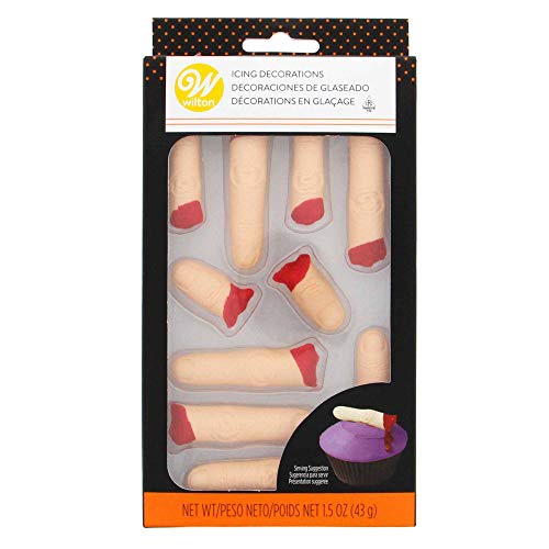 Product Cover Wilton Industries 710-5204 10 Count Severed Finger Halloween Icing Decorations, Multicolor