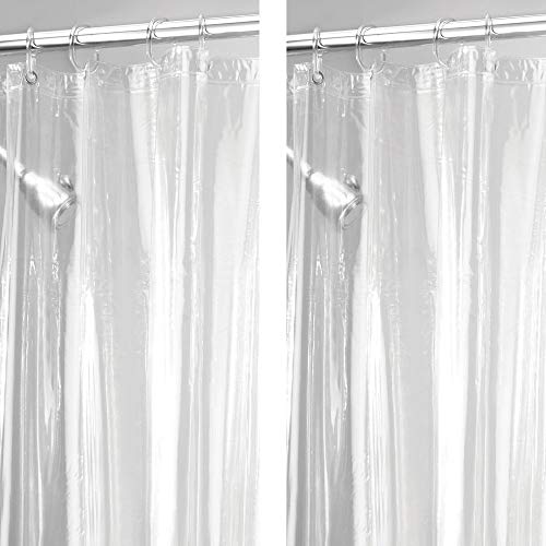 Product Cover 108\ x 72\ : mDesign Vinyl 4.8 Gauge Waterproof Shower Curtain Liner - Pack of 2, Extra-Wide, 108