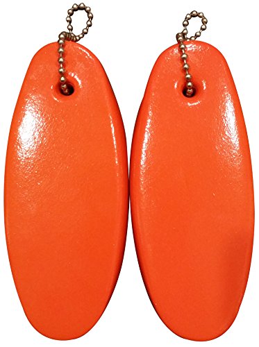 Product Cover 2 Pack Jumbo Vinyl Coated Orange Floating Keychain Key Floats -Made in The USA- (Orange)
