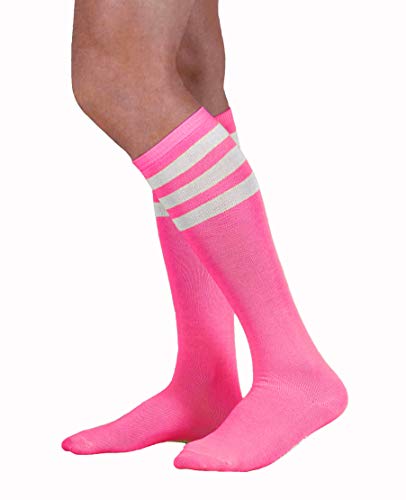 Product Cover Neon Nation Colored Knee High Tube Socks w/White Stripes