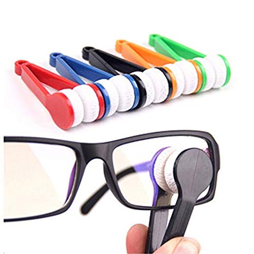 Product Cover Onwon 5 Pcs Mini Sun Glasses Eyeglass Microfiber Spectacles Cleaner Soft Brush Cleaning Tool Mini Microfiber Glasses Eyeglasses Cleaner Cleaning Clip (Random Color)