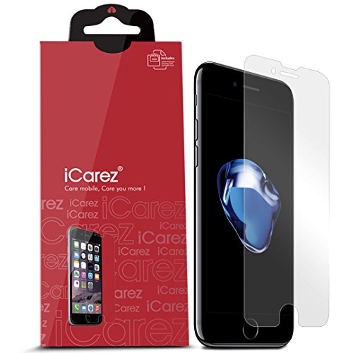 Product Cover iCarez [HD Anti Glare] Screen Protector for iPhone 8 Plus iPhone 7 Plus 5.5-inch [3 Pack] (Case Friendly) Reduce Fingerprint [Not Glass] Easy to Apply with Hinge Installation Kits