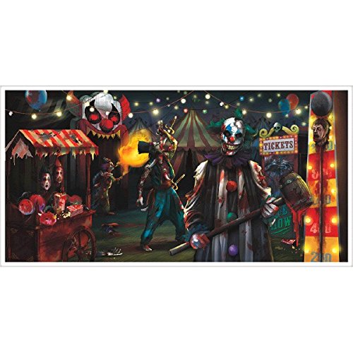 Product Cover Giant Evil Circus Banner Halloween Decor, 1 Ct