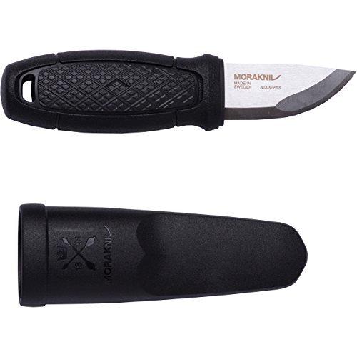 Product Cover Morakniv Eldris Fixed-Blade Pocket-Sized Knife with Sandvik Stainless Steel Blade and Plastic Sheath, Black, 2.2 Inch