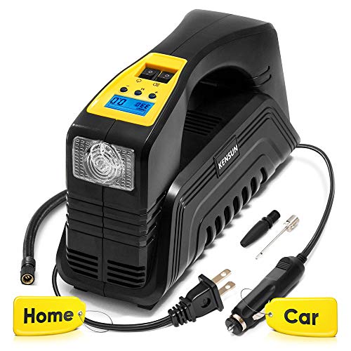 Product Cover Kensun AC/DC Digital Tire Inflator for Car 12V DC and Home 110V AC Rapid Performance Portable Air Compressor Pump for Car, Bicycle, Motorcycle, Basketball and Others