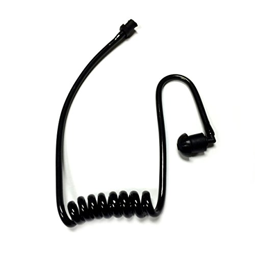 Product Cover Replacement Black Coiled Acoustic Tube for Two-Way Radio Surveillance and Listen Only Earpieces by TCG