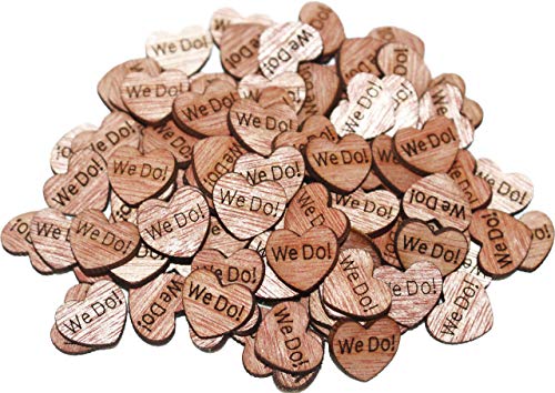 Product Cover 100 TINY We Do Wooden Hearts - Wood Table Confetti, Embellishments, Scatters, Invitations, Table Decor, Rustic Weddings and Events